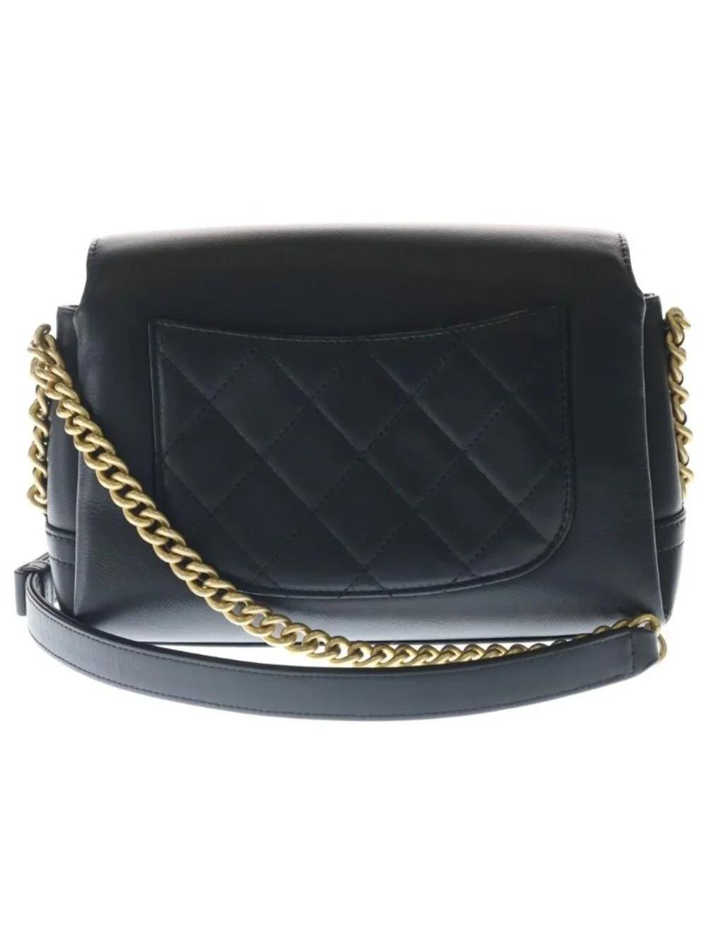 Chanel Quilted 25 S Flap S Chain Shoulder Bag Handbag Black Lambskin Gold